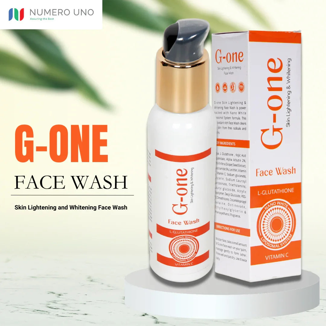 G-One Face Wash bottle and packaging on a white background