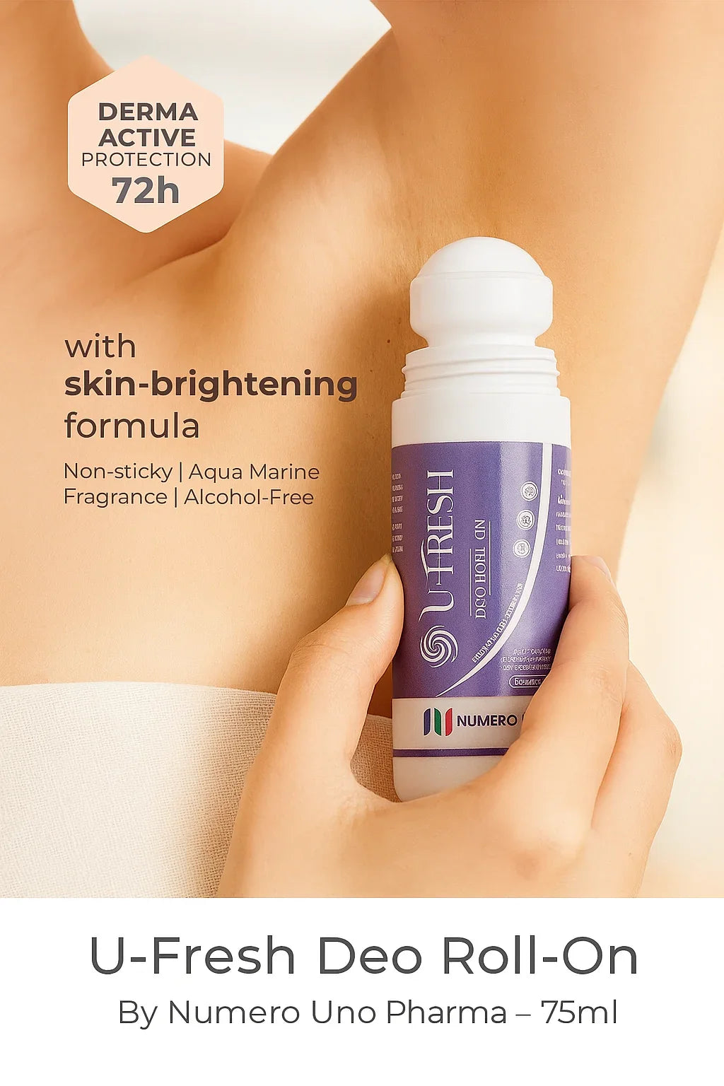 U-Fresh Deo Roll On | Long-Lasting Freshness, Odor Protection & Underarm Brightening