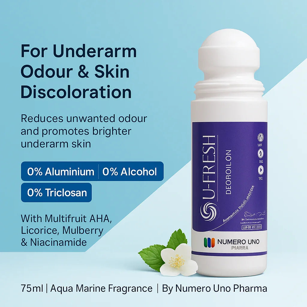 U-Fresh Deo Roll On | Long-Lasting Freshness, Odor Protection & Underarm Brightening