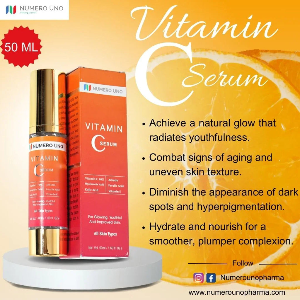 Numero Uno Vitamin C Serum | 20% L-Ascorbic Acid, Brightening, Anti-Pigmentation & Anti-Aging