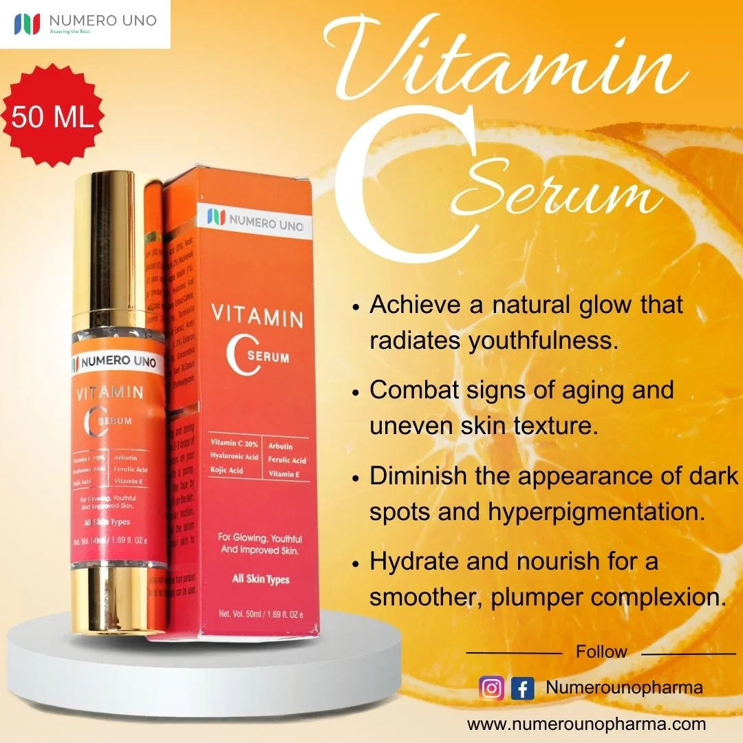 Numero Uno Vitamin C Serum | 20% L-Ascorbic Acid, Brightening, Anti-Pigmentation & Anti-Aging